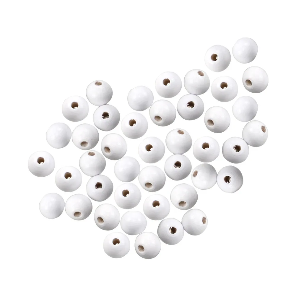 

100 Pcs Solid Wood Beading Loose Beads for Bracelets Round Charm Charms Necklaces
