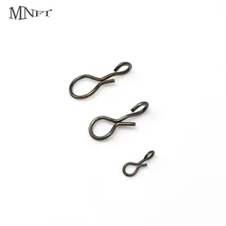 MNFT 50Pcs Fly Fishing Snap Quick Change for Flies Hook Lures Stainless Steel Lock Black Fishing Snaps Lures Clip Link