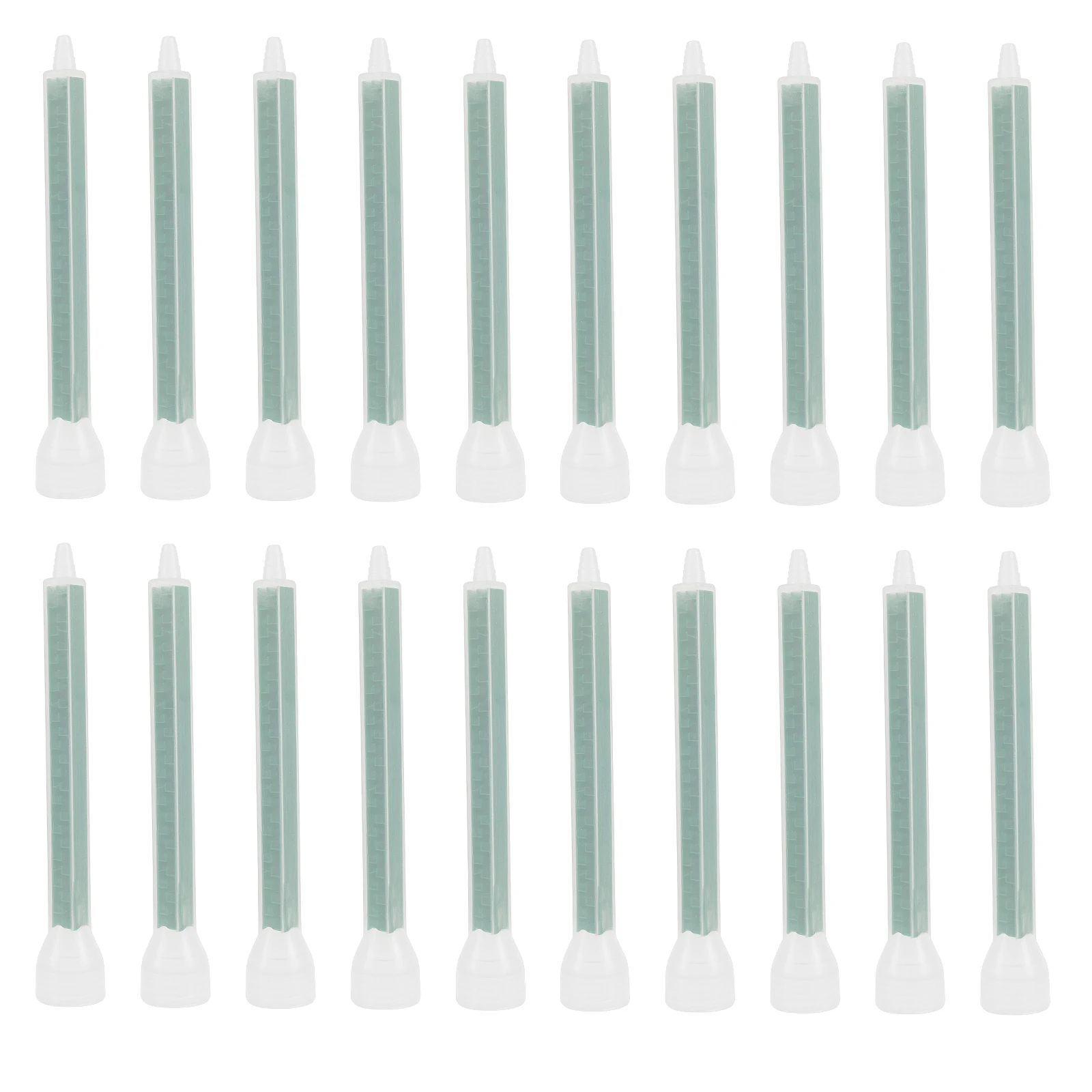 20Pcs Epoxy Resin Mixing Nozzle Static Mixer Plastic Adhesive Mixing Tube Syringe for AB Glue Gun Two Component Liquid Mixer