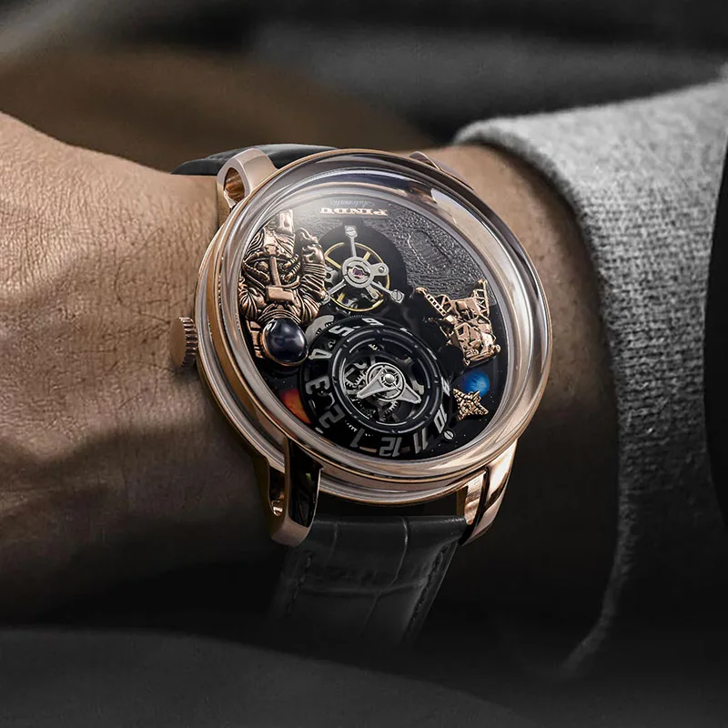 PINDU Design Men Wristwatches Top Brand Luxury Robot Astronaut Space Series Watch Men Sapphire Luminous Waterproof Watches