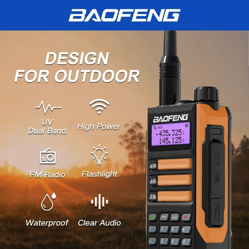 SALE Baofeng Walkie Talkie Depth Waterproof IP68  High Power Dual-segment Dual-display Dual