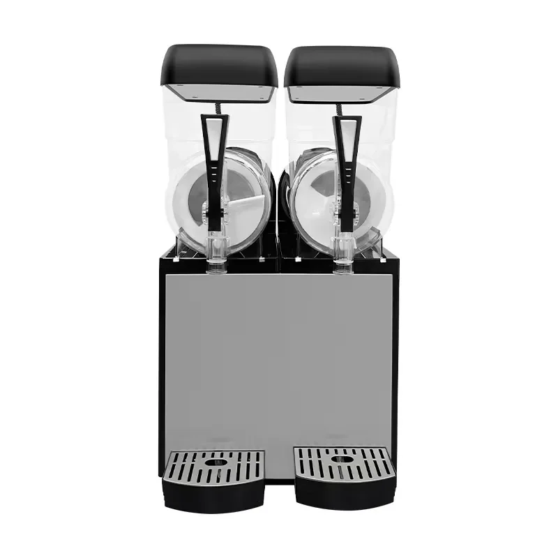 Professional Commercial 600W Energy Saving Compressor Double Tank Frozen Beverage Slush Machine with Digital Control