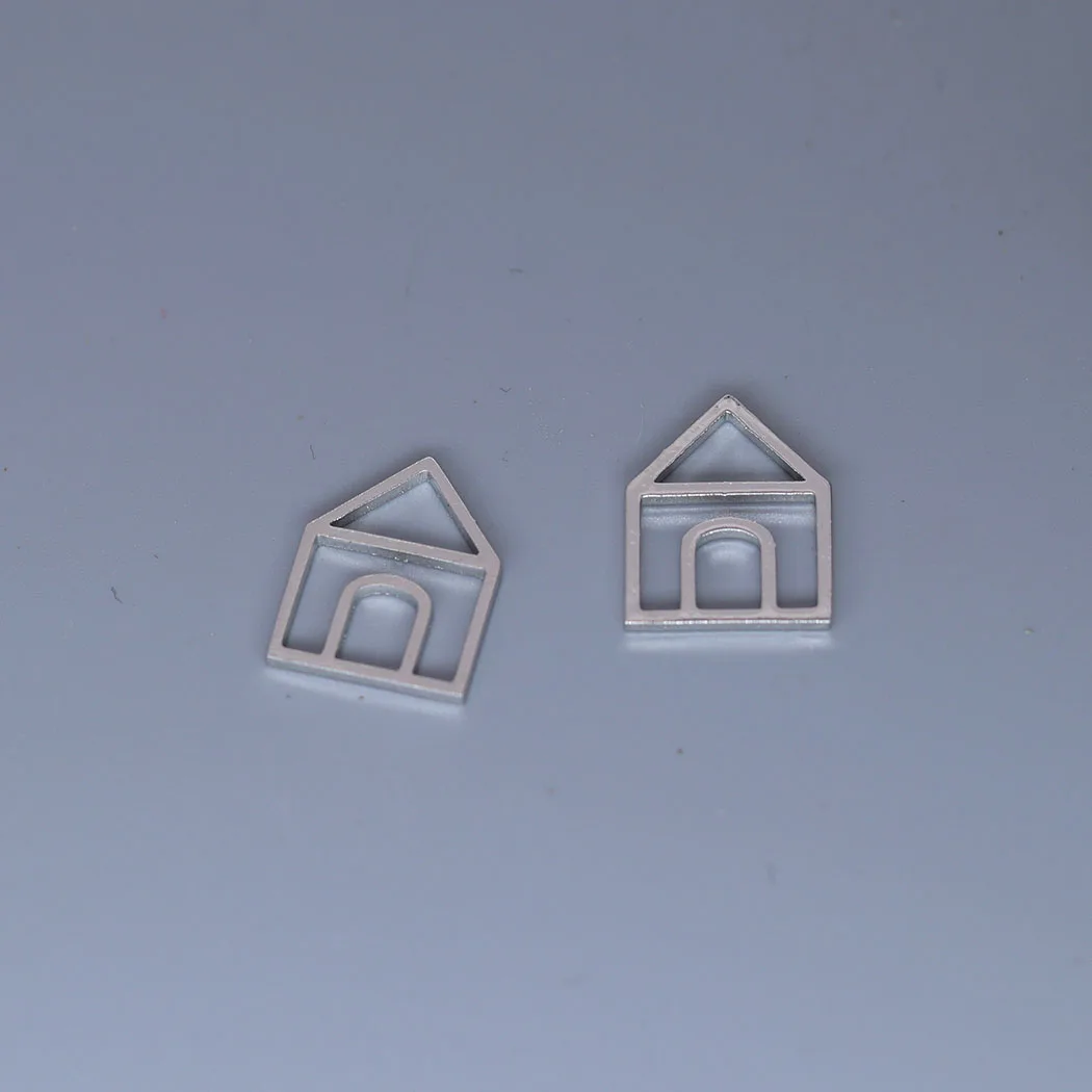 5pcs/lot Minimalist Little House Charm Pendant For Necklace Bracelets Jewelry Crafts Making Handmade Stainless Steel Charm