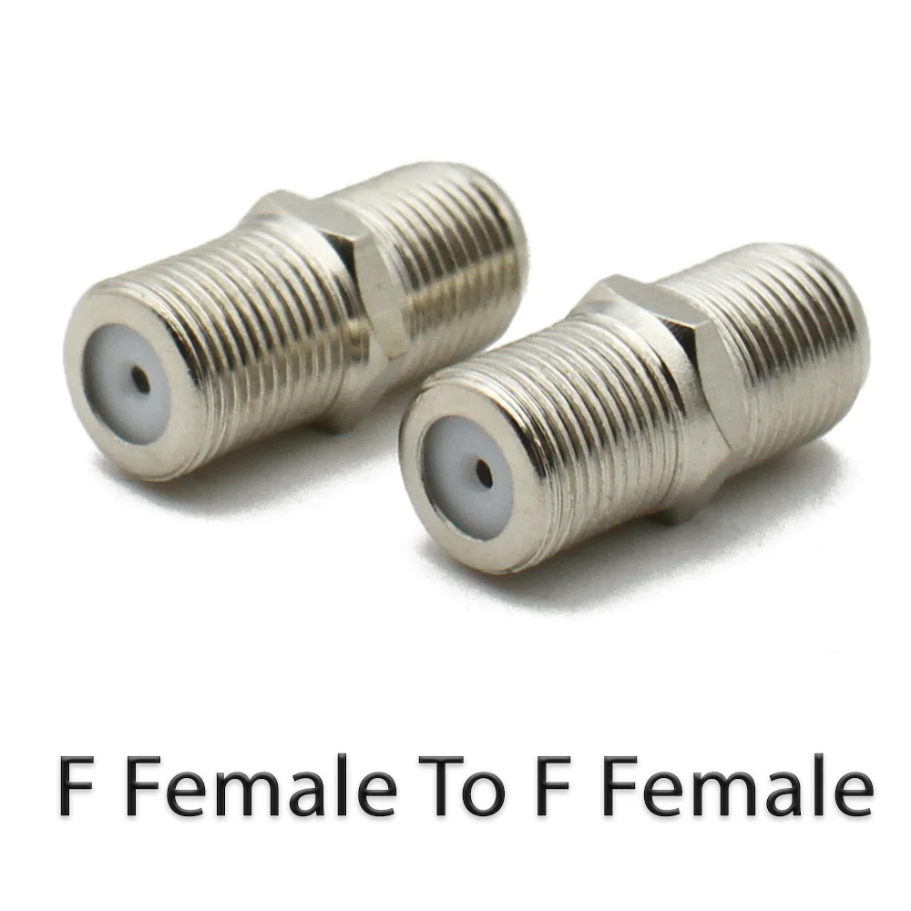 F Type TV Aerial Antenna Adapter Male to Female RF Coaxial Connector 90 Degree Right Angle for Coax Cable