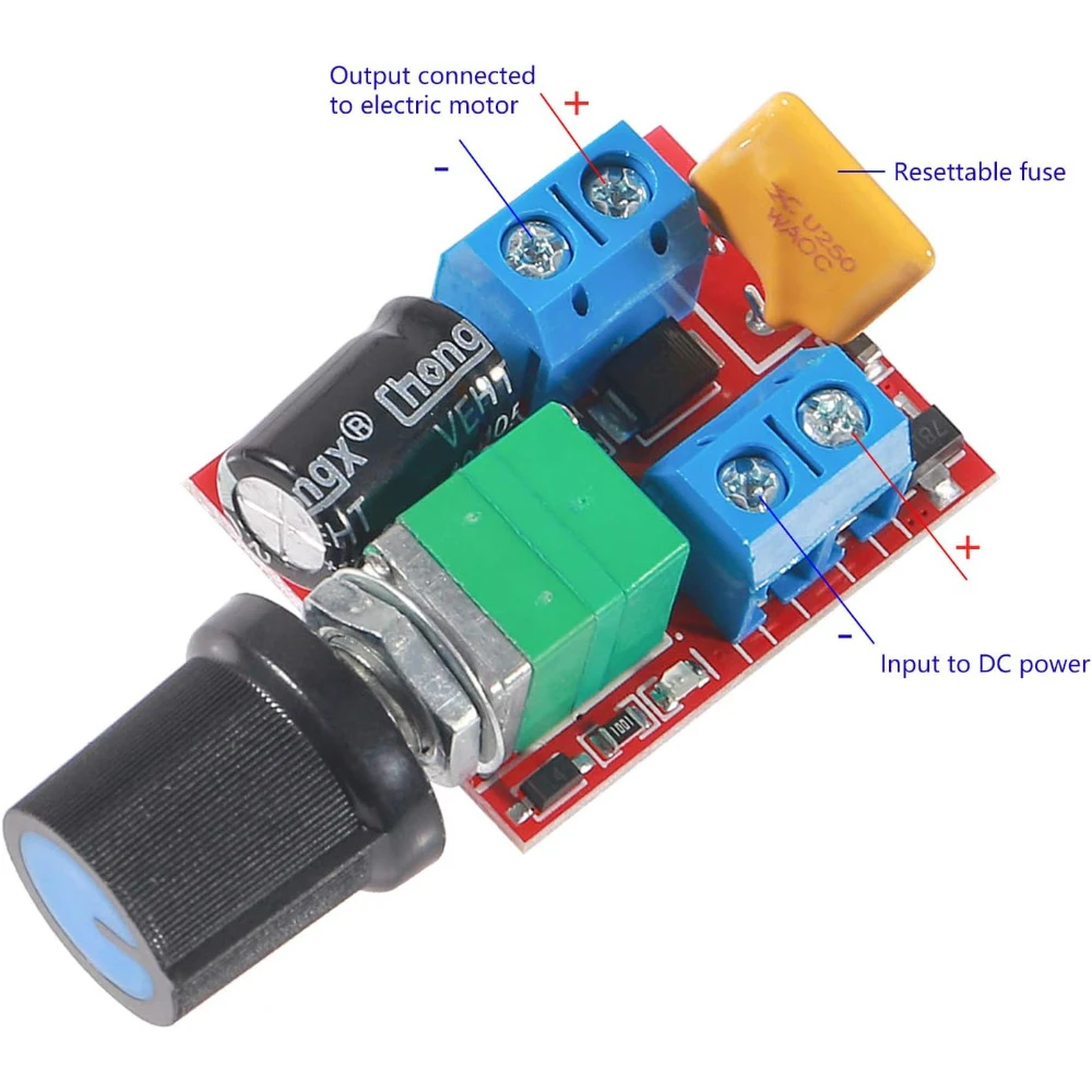 6PCS-1PCS DC Motor PWM Speed Controller 3V 6V 12V 24V 35V 5A 90W with Speed Control Switch Mini LED Dimmer