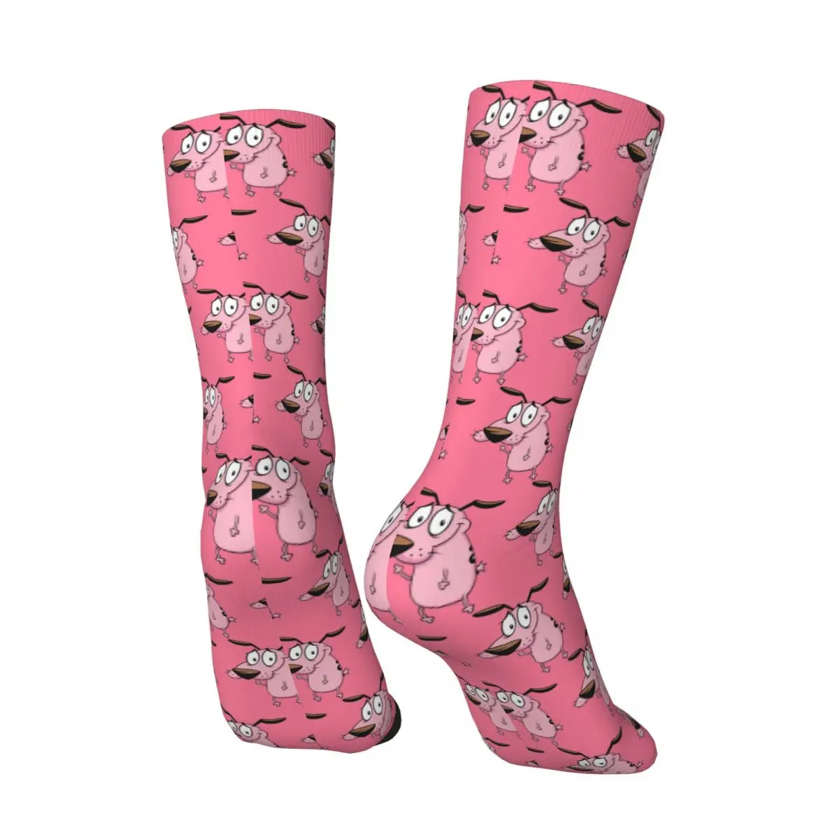 All Seasons Cowardly Dog C-Courage Cartoon Socks Harajuku Crew Socks Hip Hop Stockings for Men Women Valentine's Day Gifts