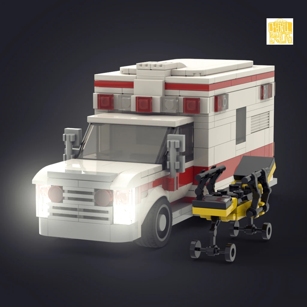 MOC-191505 Ambulance CAR Model With PDF Drawings Building Blocks Bricks Kids Educational DIY Toys Birthday Christmas Gifts