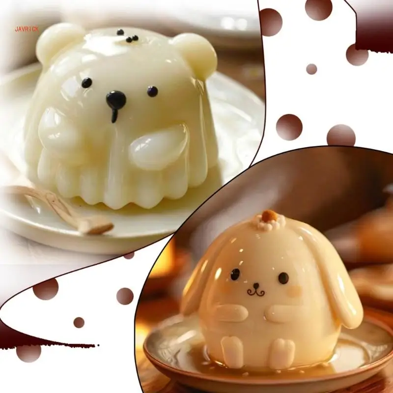 Bear/Rabbit Milk Jelly Silicone Mold Animal Shaped Gelatin Dessert Molds Cake Decorations Moulds for Bakings Enthusiasts