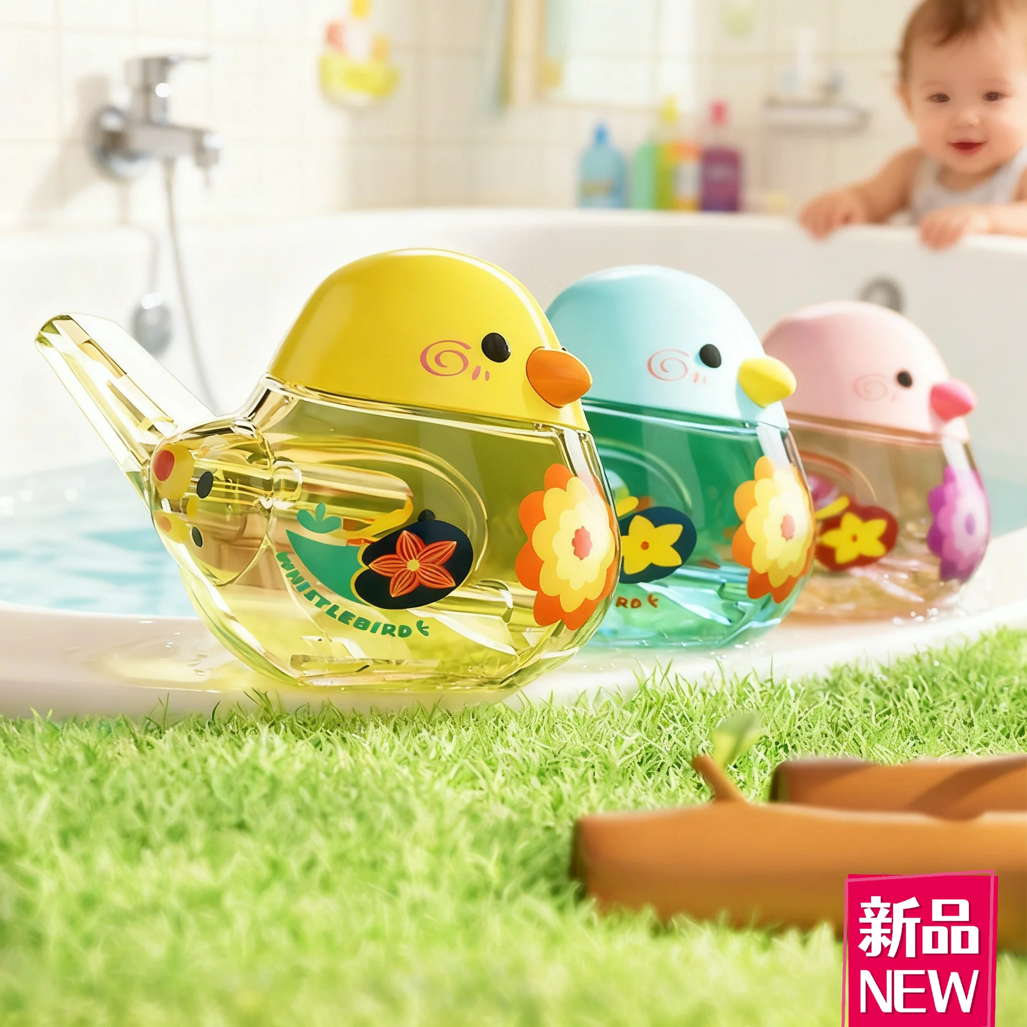 子供用ウォーターバードホイッスル、調節可能な鳥の鳴き声のおもちゃ - 子供の屋外遊び学習のための楽しい楽器