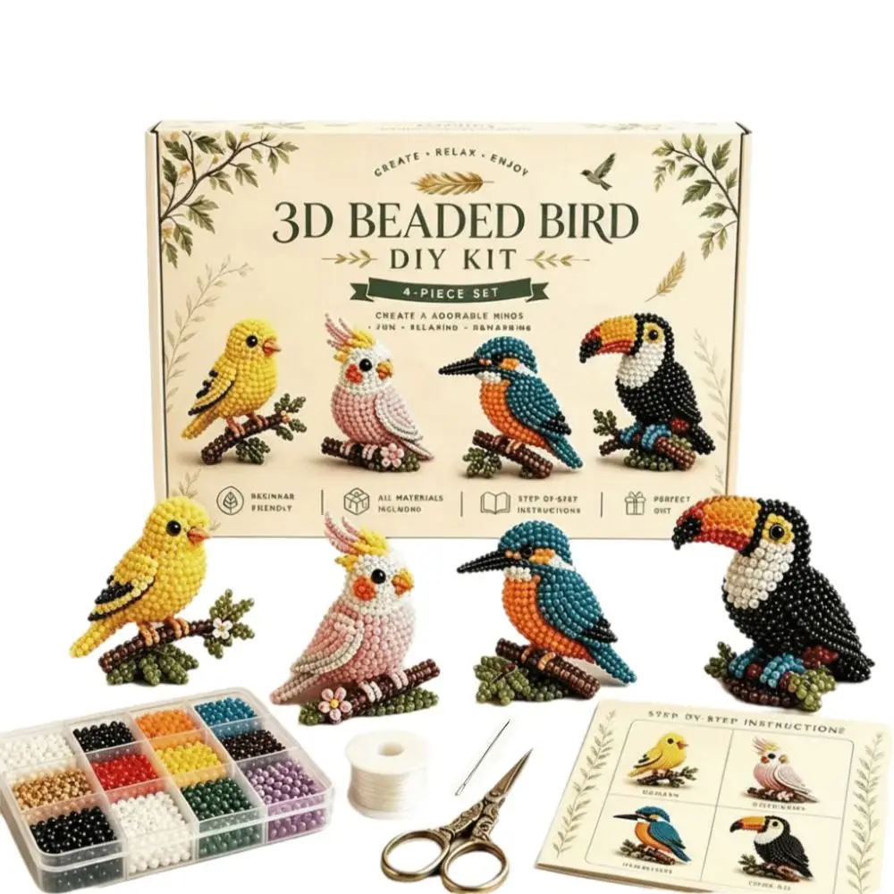Winzige Perlen 3D Tier-Perlen-Bastelset Tierform Niedliches Design Handgemachtes Perlen-Kunst-Set Kreatives DIY Perlen-Bastelset Geschenkidee – Detail 3
