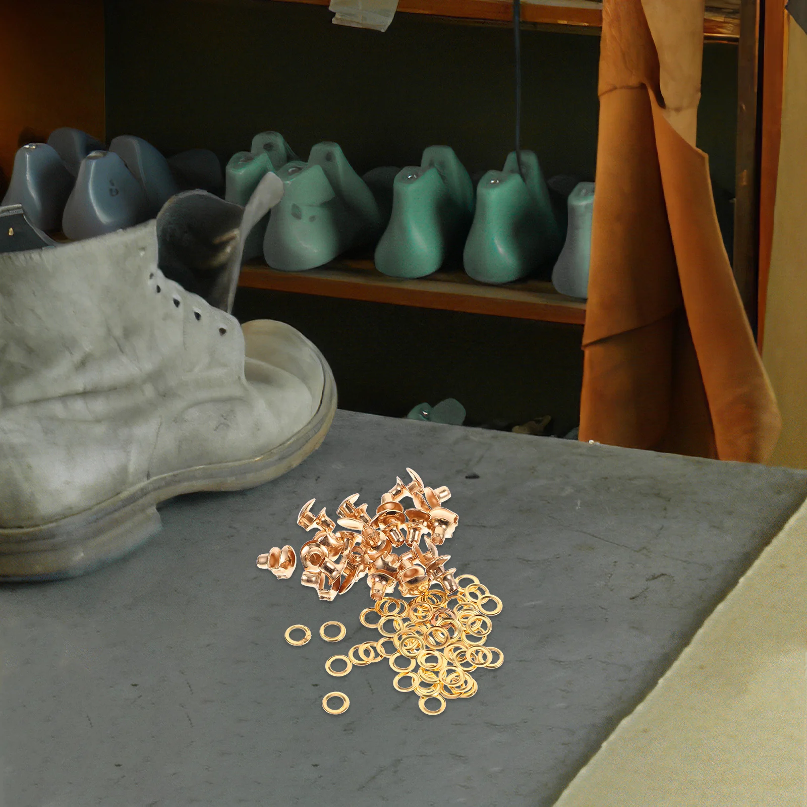 

20 Pcs Hook Shoe Lace Hooks Boot Hiking Boots Shoelace Buckle Rivets Fastener Golden for Laces