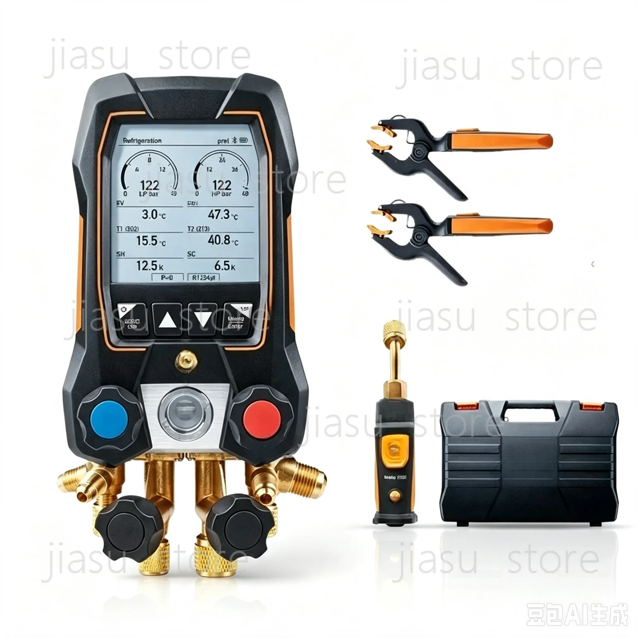Intelligent Digital Manifold with Bluetooth and Bidirectional Valve Group with Fixed Cable Clamp Temperature Probe  550s