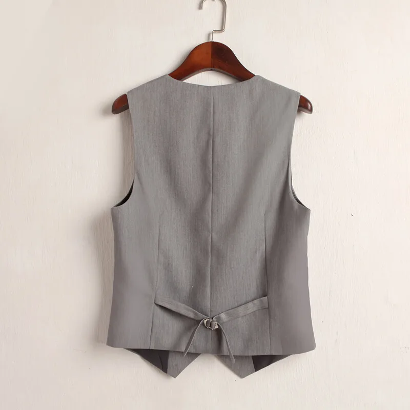 #0710 Summer V-Neck Vest Women Thin Loose Waistcoat Single Breasted Sleeveless Blazer Female Slim Short Vest Femme Slim Buttons