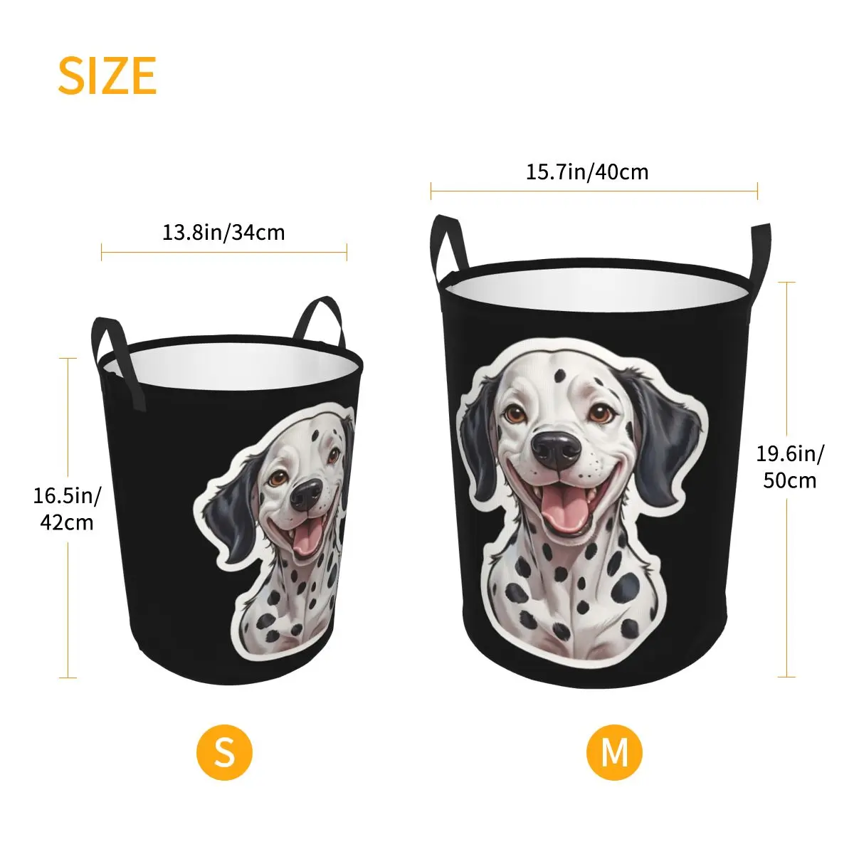 Adorable Dalmatian Puppy Foldable Laundry Baskets Dirty Clothes Home Organizer Large Waterproof Bucket For Home Kids