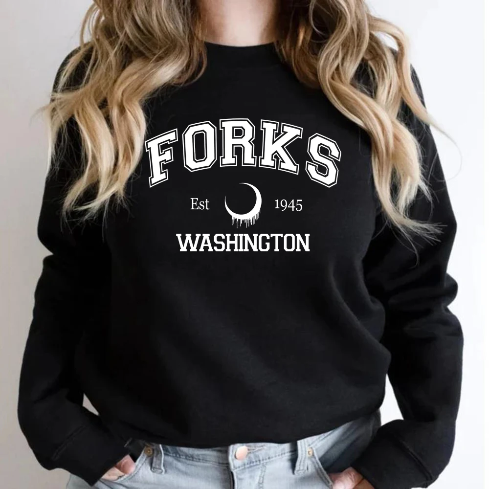 

Twilight Sweatshirt Forks Washington Sweatshirts Unisex Long Sleeve Crewneck Pullover Team Edward Sweater Streetwear Hoodies