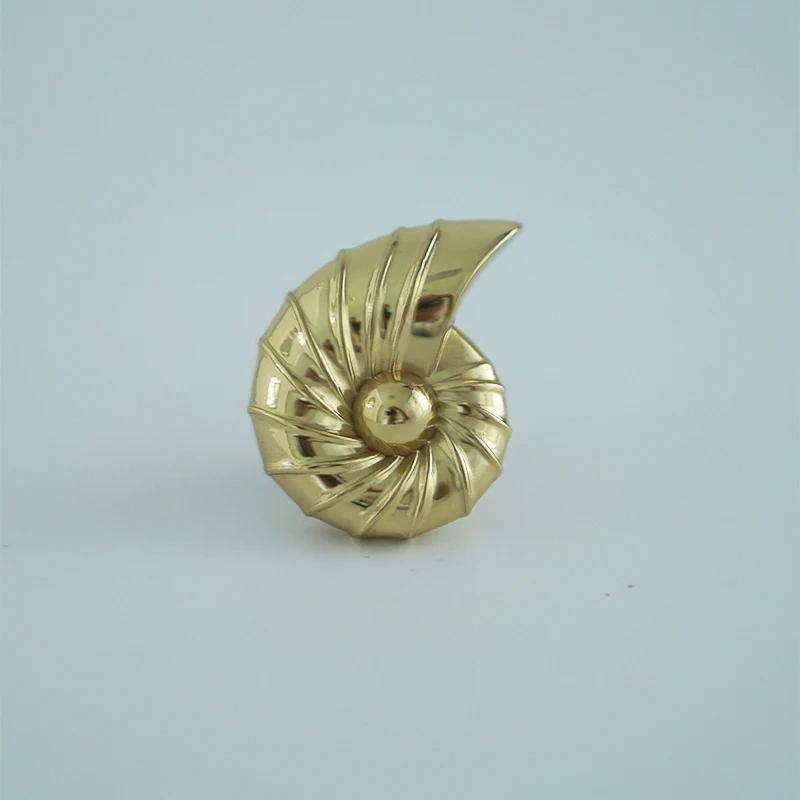 Creative Conch Shaped Handles Solid Brass Drawer Cabinet Door Knob Shoes Cabinet Furniture Handle Gold Decoration Pulls Hardware