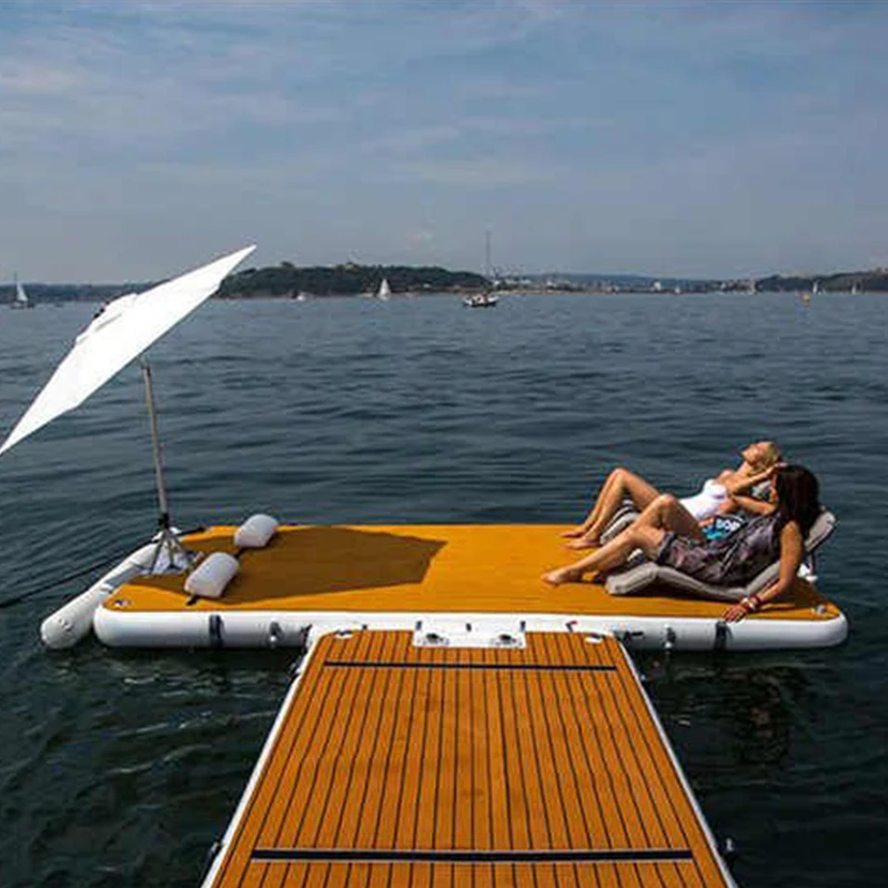 Drop Stitch Inflatable Airtight Jet Ski Fishing Floating Swimming Water Island Platform Pad Dock Mat