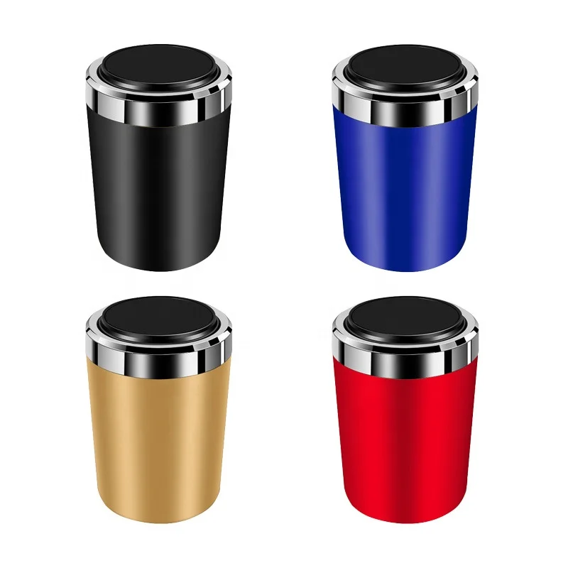 

Car Ashtray Portable Automotive Ashtray Metal Liner High Flame Retardant with LED Light Ashtray