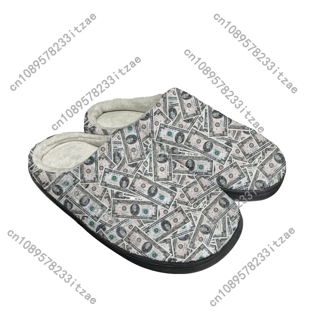 Hot Cool USA Dollar Fashion Cotton Custom Slippers Mens Womens Teenager Plush Casual Keep Warm Shoes Thermal Comfortable Slipper