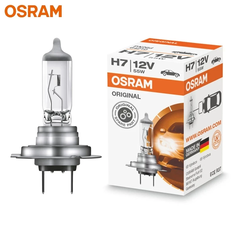 10PCS OSRAM H7 Halogen Car Headlight Bulbs 55W 12V 3200K Auto Lamps H7 Fog Light High Low Beam 3200K PX26d 64210 Original OEM