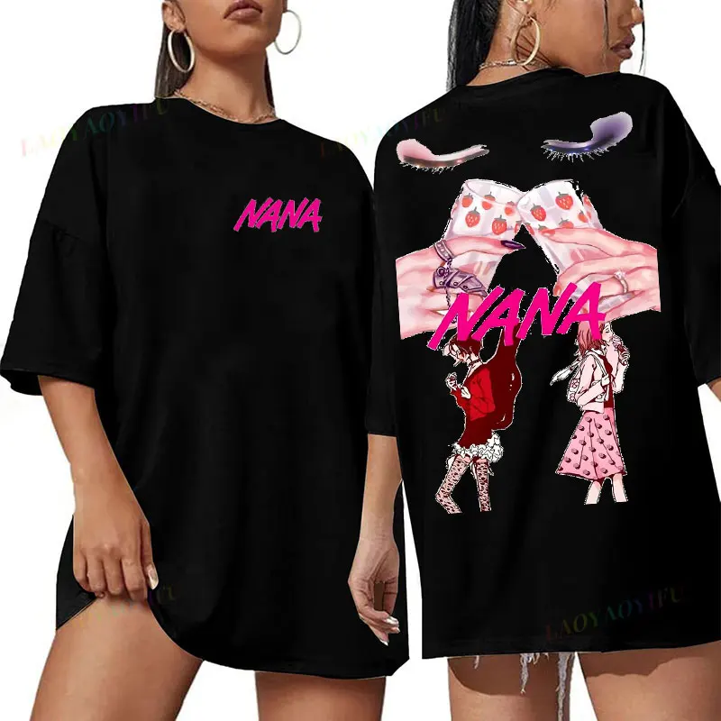 Koszulka Anime BlackStones Nana Nowa Moda Bestseller Bawełniana Koszulka z Nadrukiem Dwustronnym Vintage Graficzne Koszulki Harajuku Streetwear Top