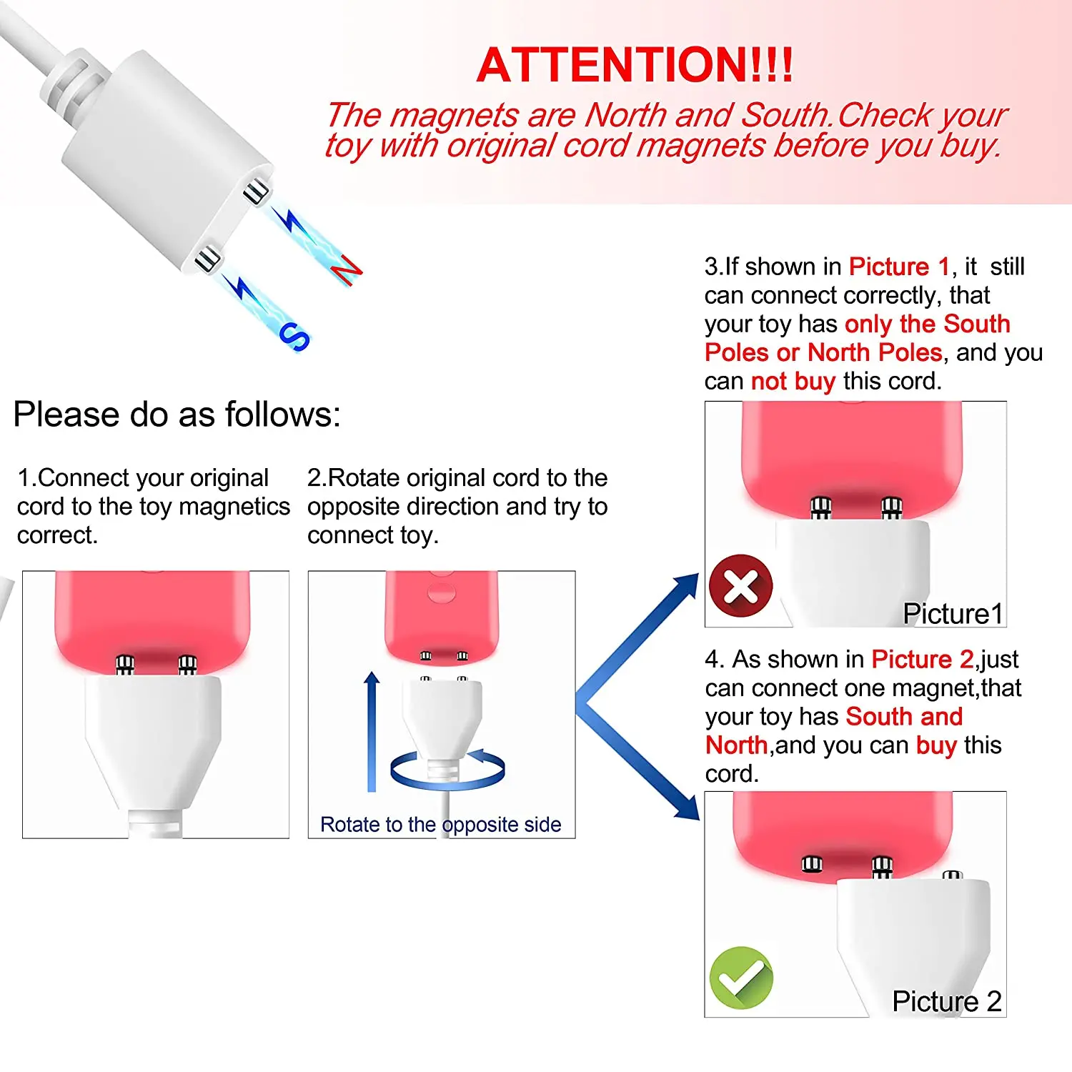 2.6Ft Magnetic USB DC Charger Cable Replacement Charging Cord-(7mm/0.27in)