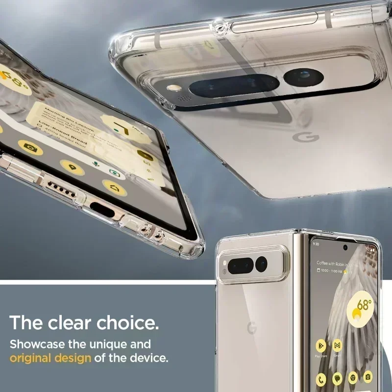 Transparent Phone Case for Google Pixel Fold PC Anti-scratch Portective Cover for Google Pixel Fold Clear Mobile Phone Fundas