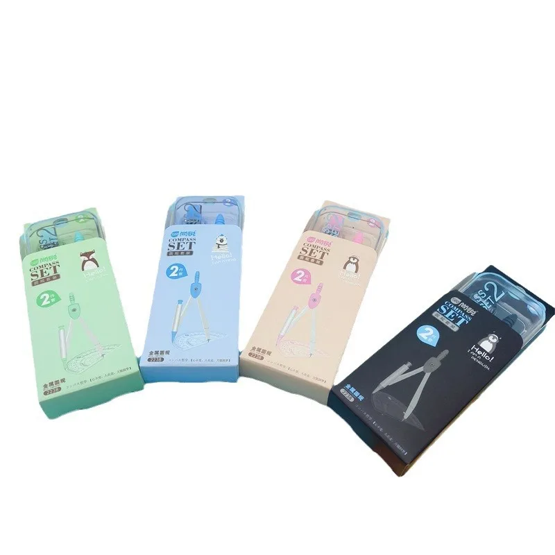Painting Design Drawing Ruler Set Tool Math 2238 Elementary School Student 2-piece Set Compass Ruler Set student kit