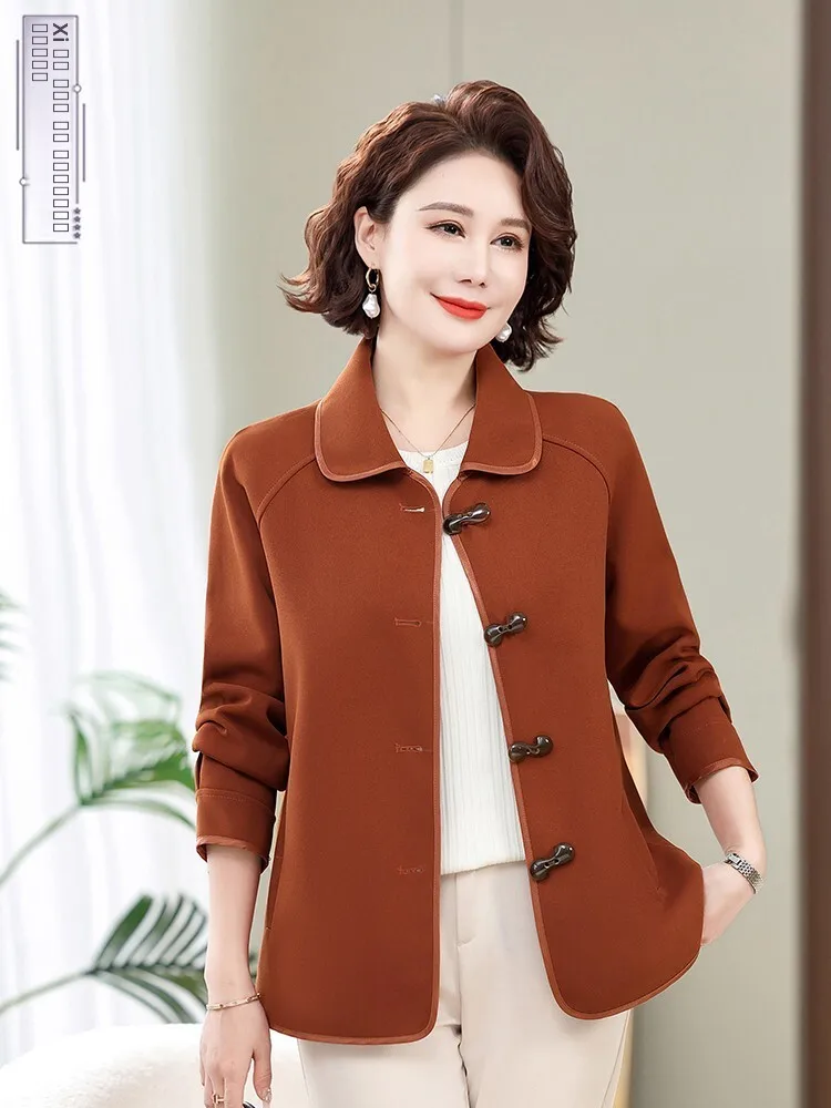 

Весенняя модная короткая куртка-ветровка для женщин среднего возраста и пожилых женщин, новая модель, осенний тренд