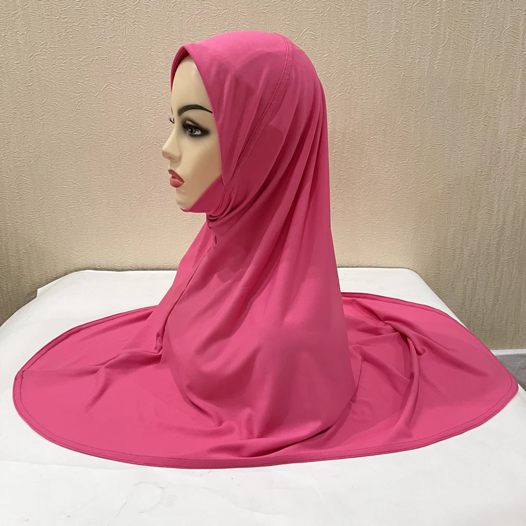 H124 Erwachsene, hochwertiger, großer muslimischer Hijab-Schal mit Kinnteil, islamisches Kopftuch, Hüte, Armia, zum Anziehen, Kopfbedeckung, Turban-Kappen – Detail 11