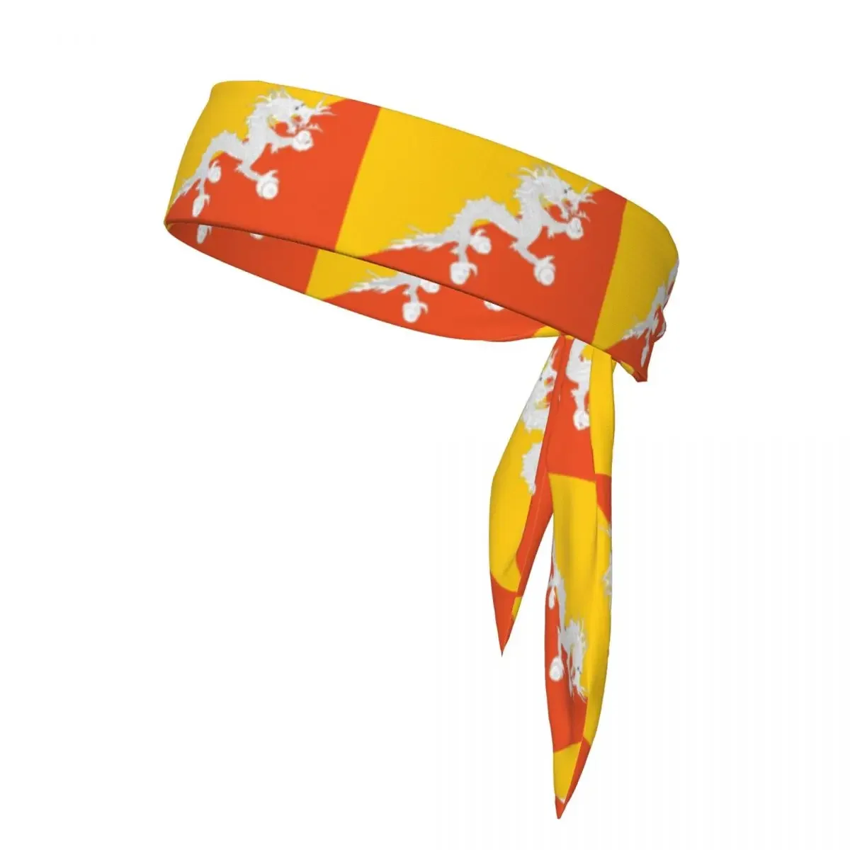 Tie Headbands Bhutan Flag Sports Head Band Athletic Sweatband Bandana Sweat Wicking