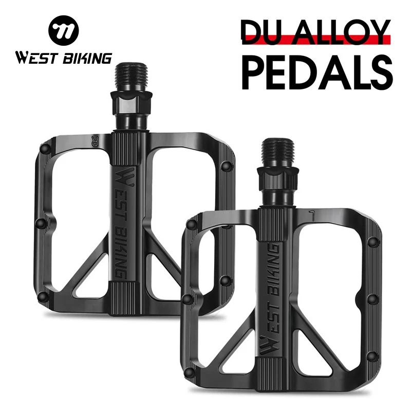 

WEST BIKING Ultralight Bicycle Pedals DU Bearings Aluminium Alloy MTB Anti-slip Cycling Flat Pedals Bike BMX Bike Accessories