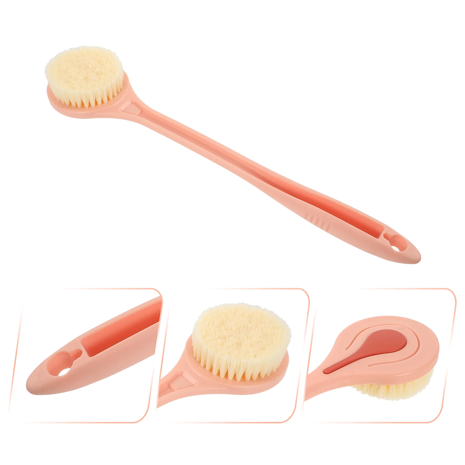 

Handle Bath Brush for Shower Body Scrubber Exfoliating Back Washer PP Showering Ergonomic Design Gentle Exfoliation