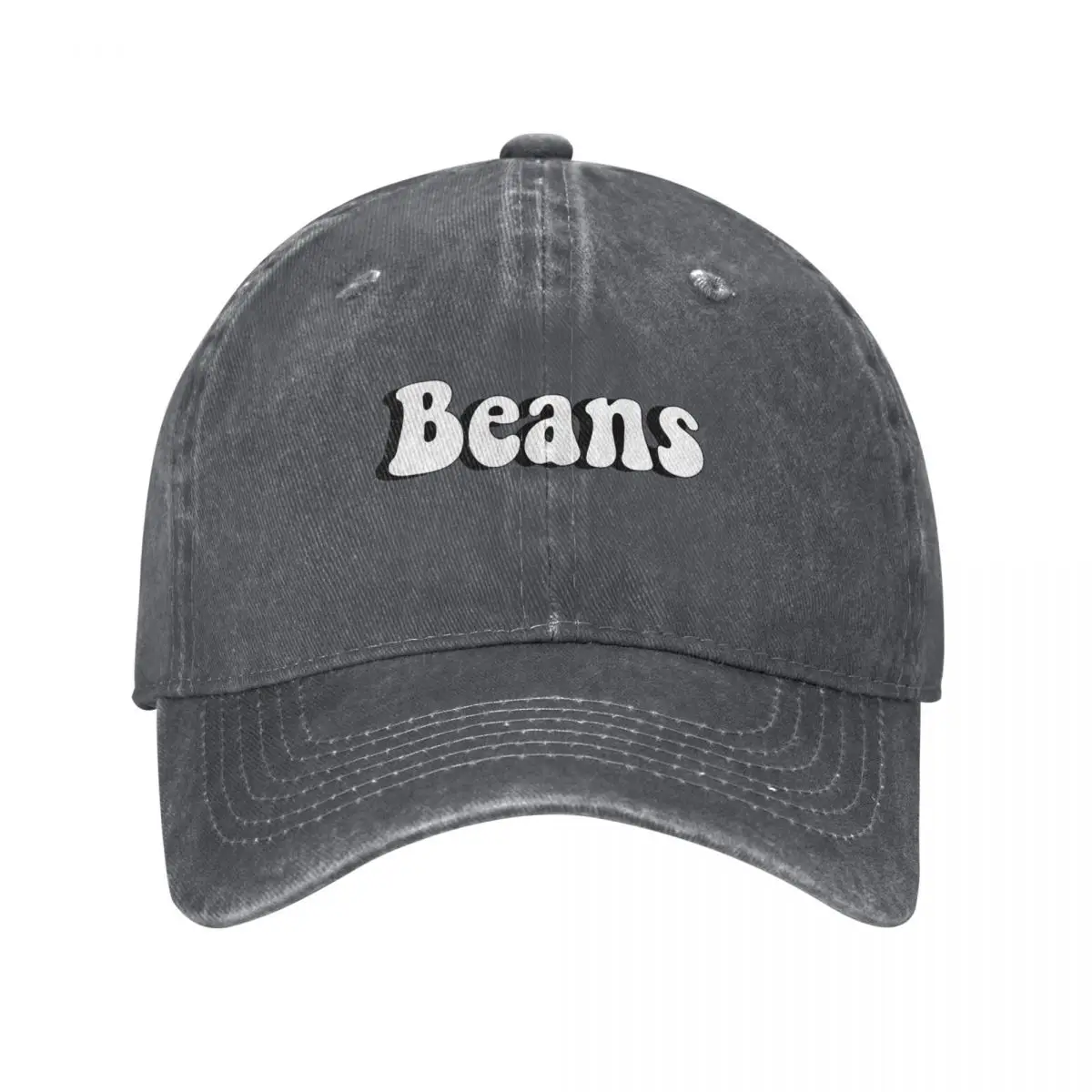 

Beans text meme with black shadow Baseball Cap black Sun Cap Beach Bag Men's Caps Women's