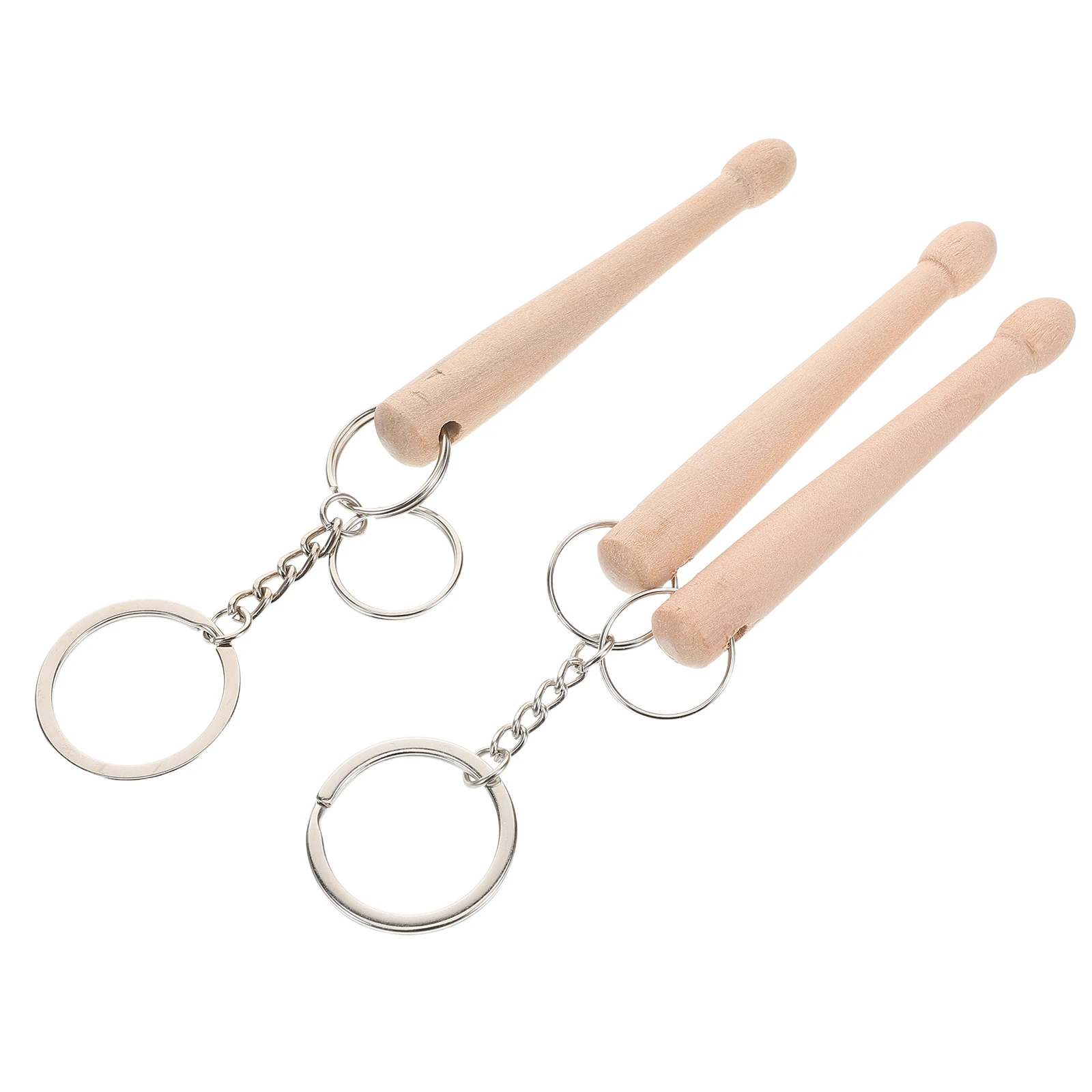 

2Pcs Mini Drumsticks Keychain Creative Wooden Drum Mallets Accessories Portable Musical Instrument Keyring for Drummers
