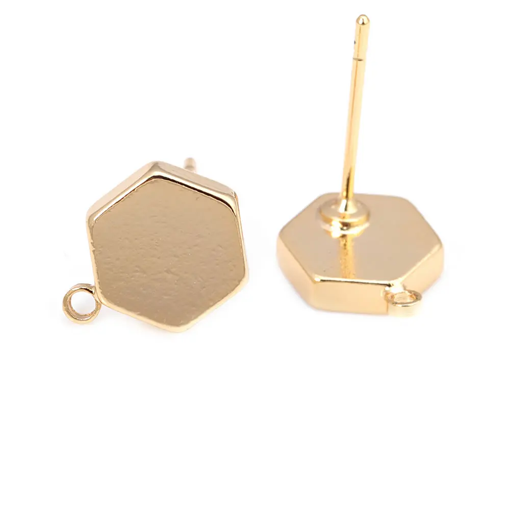 18K Gold Color Rectangle Square Triangle Hexagon Stud Earrings Pins Earrings Jewelry Making Diy Findings Accessories Materials image 6