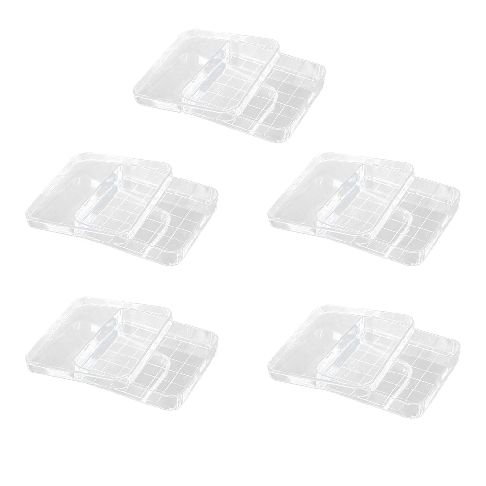 

5pcs Plastic Petri Dishes Transparent Culture Yeast Laboratory Square Lids Reusable Safe Microbiology Studies Experiment