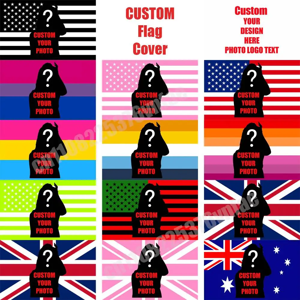 

DIY Customize Custom Photo Logo Text Made England Britain Italy America USA LGBT Flag Tapestry Banner Design Picture Image Cover