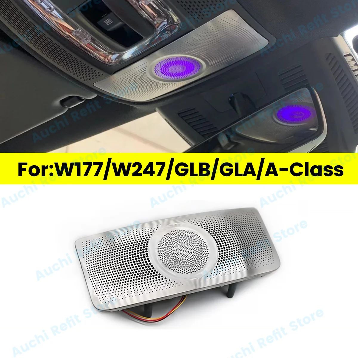 

64 Colours Glasses Case LED Speaker Reading Light Surround Horn Ambient Light For Mercedes Benz W177 W247 W118 GLB GLA A B Clas