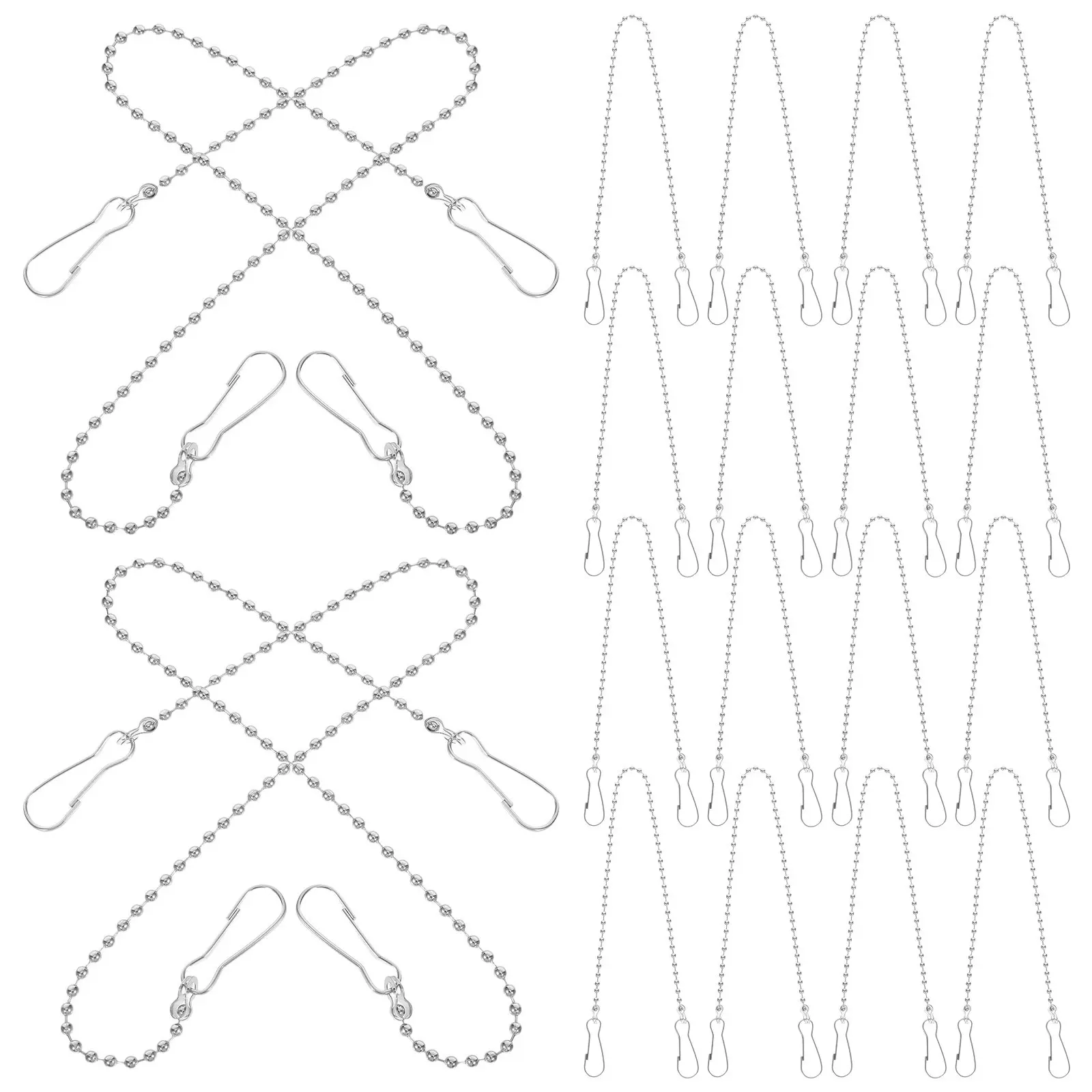 

24Pcs Hanging Chain Strong Metal Chains Hooks for Billboard Sign Plant Hangers Bird Feeders Outdoor Use Link Chain Decor