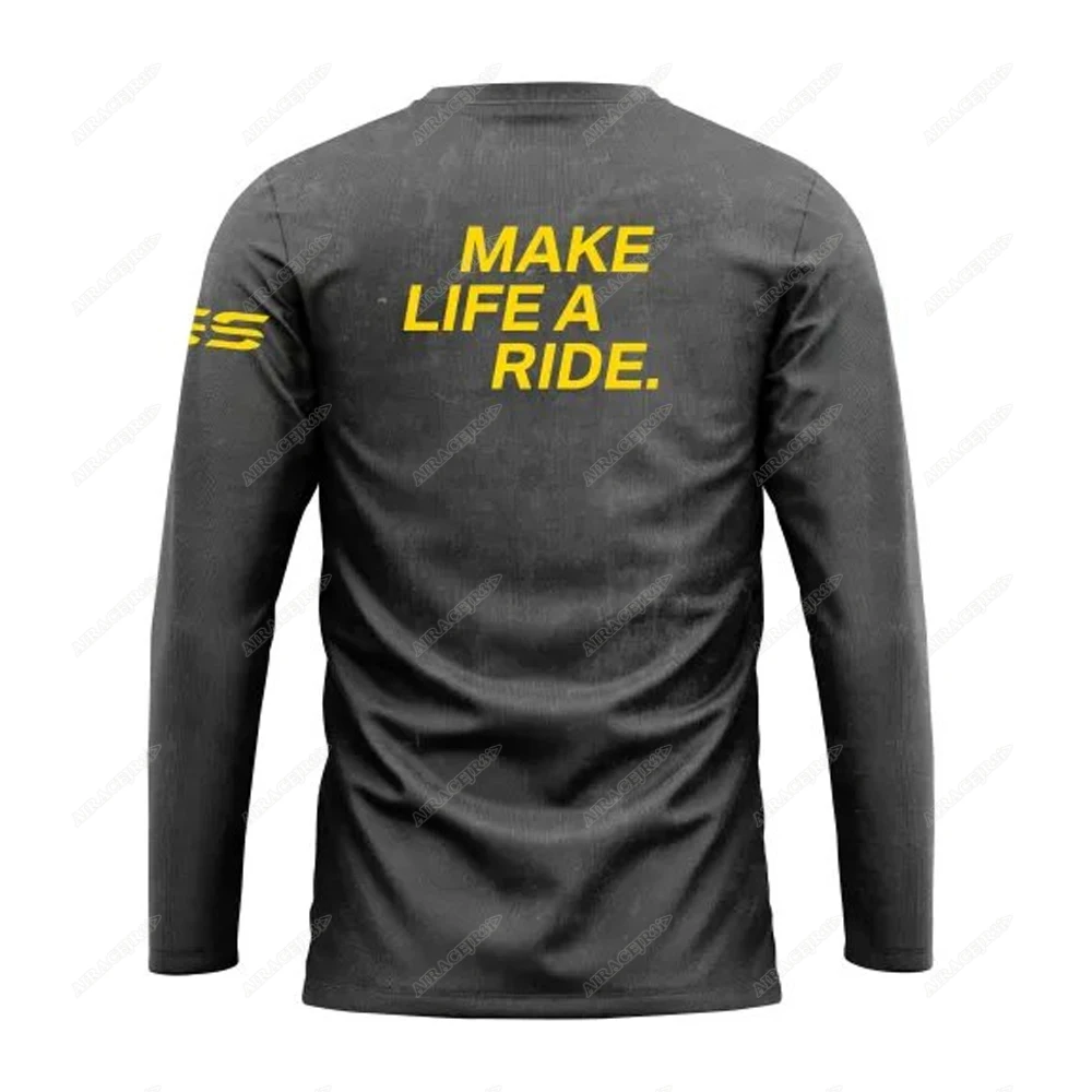 For BMW Motorrad R1250 GS Retro Jerseys Riding Sport Long T-Shirt Rally ADVENTURE Summer Black Yellow Motorcycle Racing Anti-UV