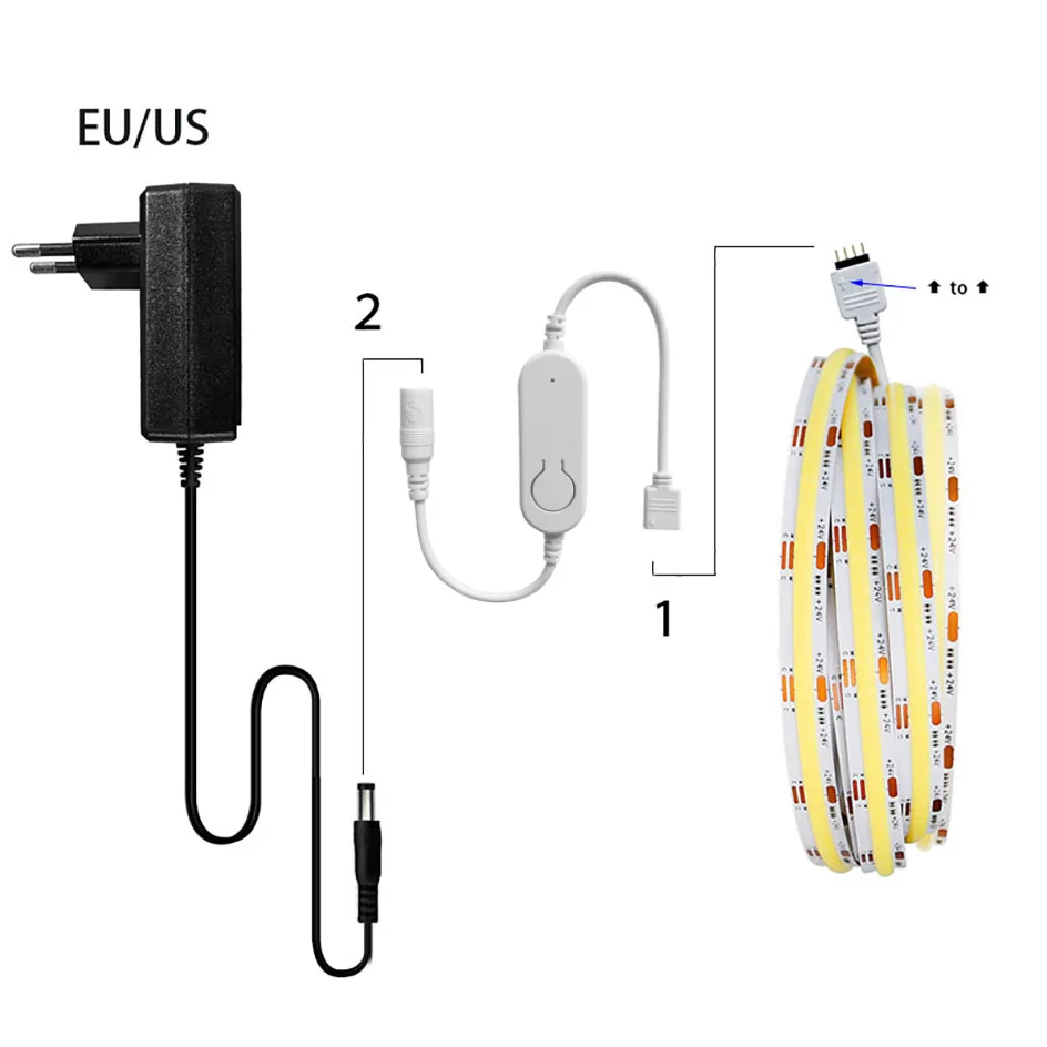 Wifi CCT LED COB Strip Light set Tuya Smart Tunable White Tape Lights Ribbon Dimmable Works with Alexa Google Voice Control