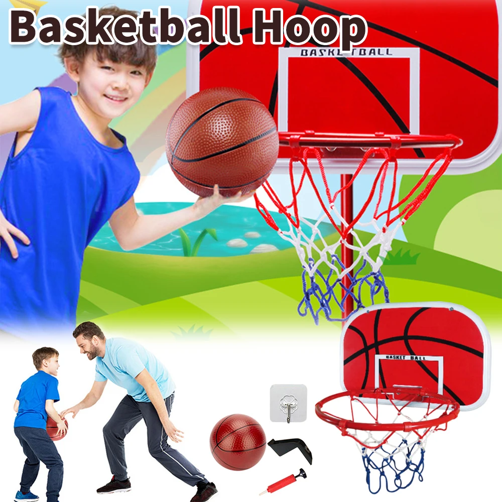 

Hanging Basketball Goals with Ball and Pump Mini Basketball Hoop Adjustable Portable Indoor Basketball Hoop for Kids Youth Adult