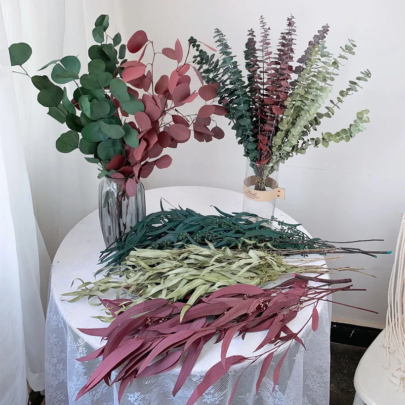 

100g/45-60cm,Natural Preserved Eucalyptus Leaves Bouquet,Eternal display DIY Party Wedding Shooting Prop Home Decoration Supplie