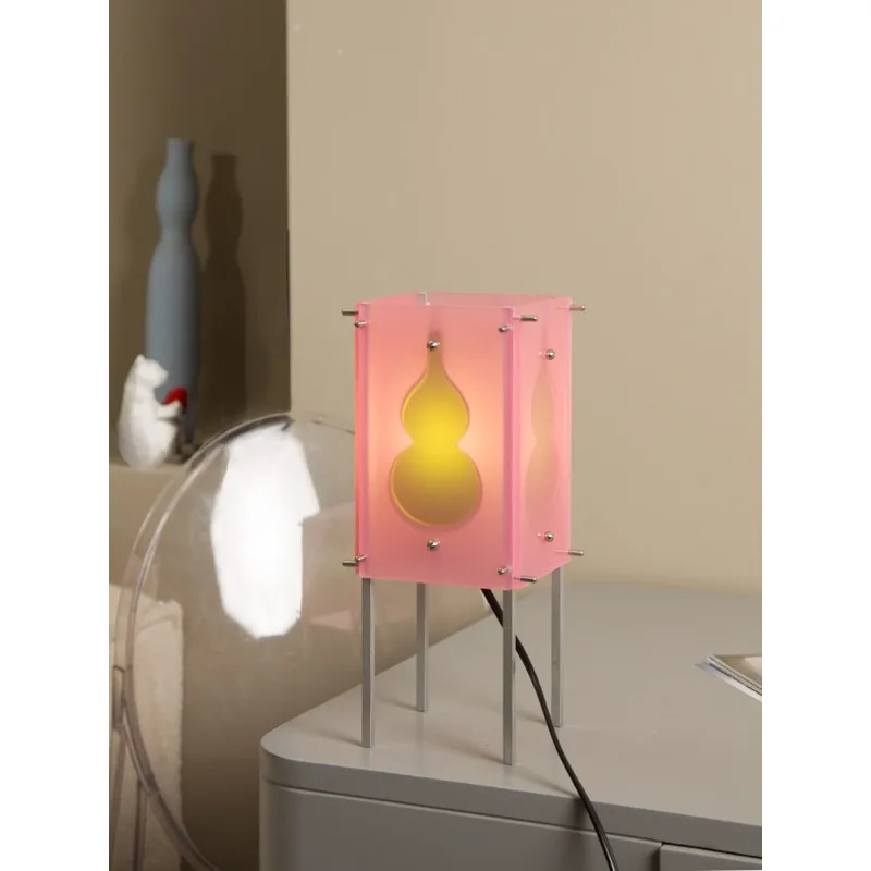 

New Chinese pink gourd square palace lamp home decoration artwork
