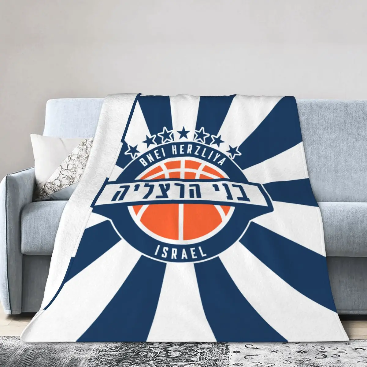 Bnei Herzliya Bc Fleece Blanket Ultra Soft Flannel Blanket Digital Printed All Season Premium Fluffy