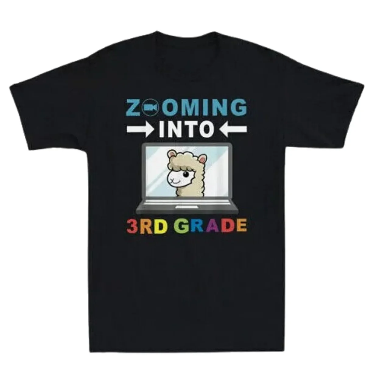 Zooming Into 3rd Grade Back to School Llama Students Unisex T-Shirt