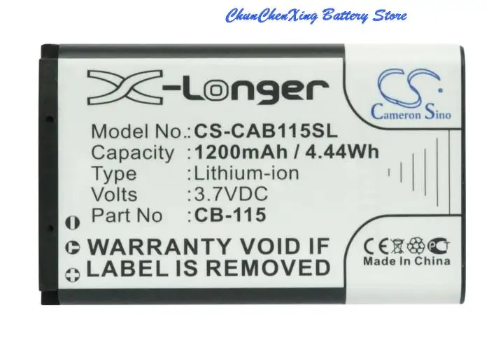 Batería Cameron Sino 100% nueva de 1200mAh CB-115 para CAT B100 2