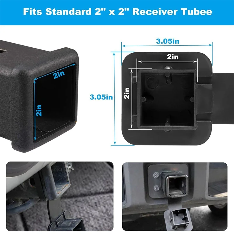 Trailer Hitch Cover 2-Inch Waterproof Towing Hitch Covers Uni-versal Plug Tube Cap Protector Automobile Exterior Car Accessorie