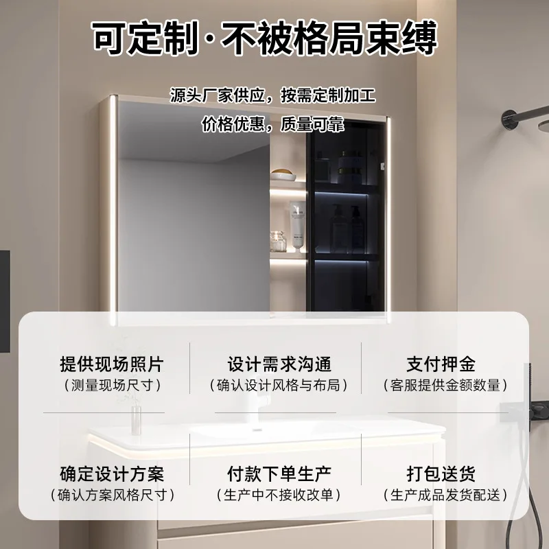 Einfaches Badezimmer, Spiegelschrankkombination, Keramikintegration, Waschbecken, Toilette, Waschtisch